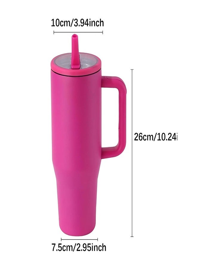 FUBIX 1200ML Stainless Steel Tumbler with Lid & Straw | Double-Wall Vaccum Insulated | 100% Leak-Proof Sipper for Hot and Cold Drink for Office, Gym, Car (Pink) - Image 2